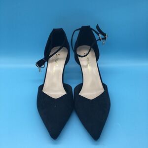 Eastanna Fashion Pointed Toe Low Heel Strappy Ankle Buckle Strap Pumps